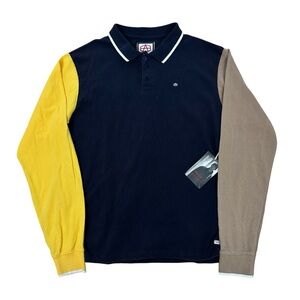 RVCA x Andrew Reynolds Men's Colorblock Polo Shirt - Navy, Yellow, Tan